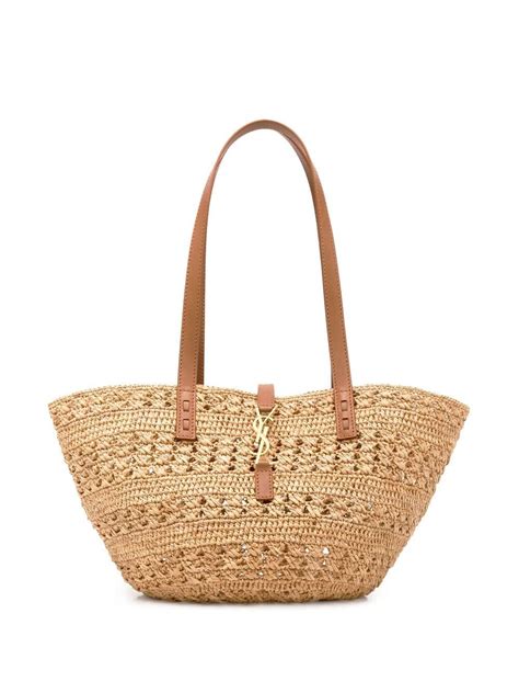 ysl small basket raffia tote bag|YSL raffia tote bag.